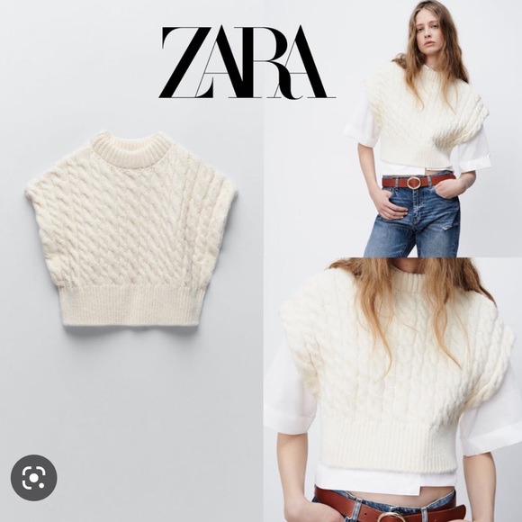 Zara cropped knit sweater vest - Picture 2 of 5
